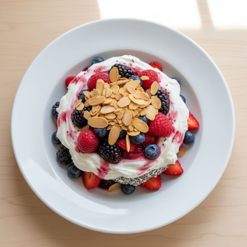 Greek Yogurt Protein Parfait with Mixed Berries
