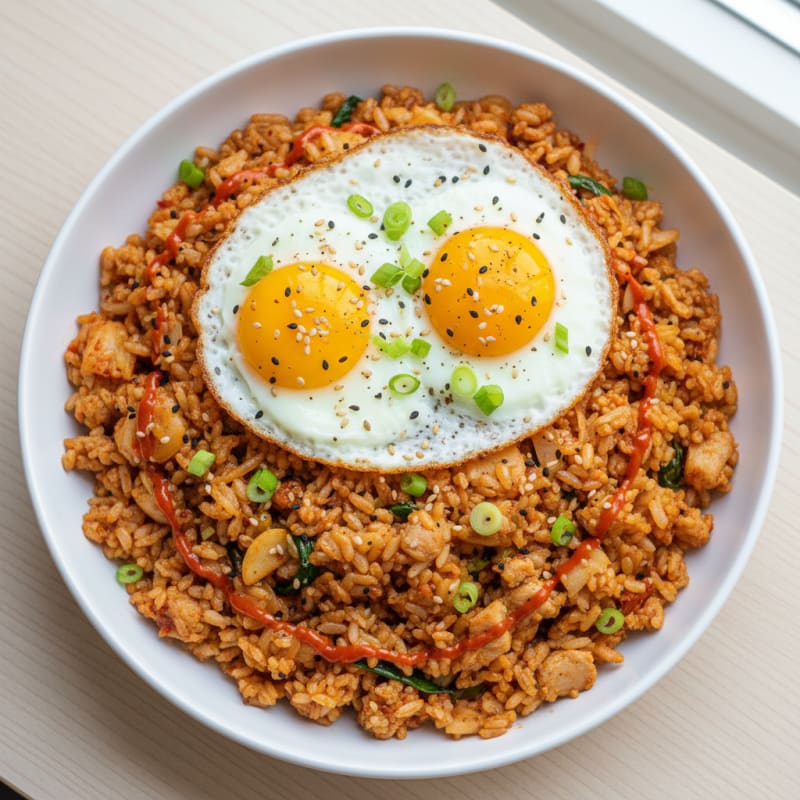 Kimchi Fried Rice with Fried Egg