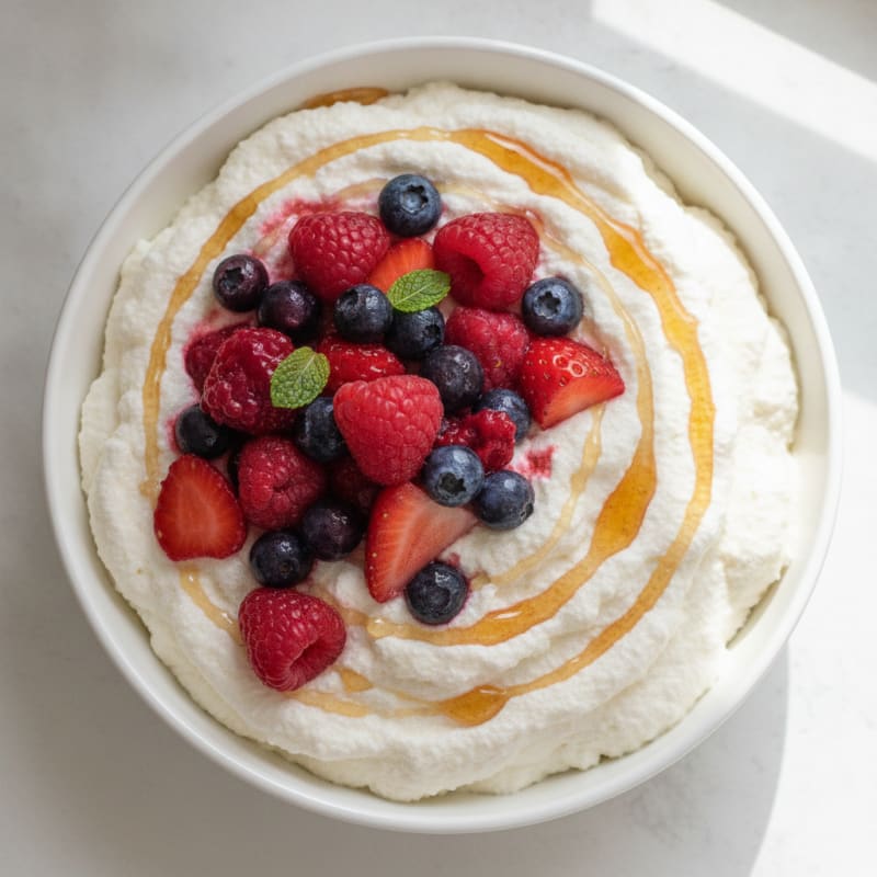 Greek Yogurt Protein Mousse with Mixed Berries