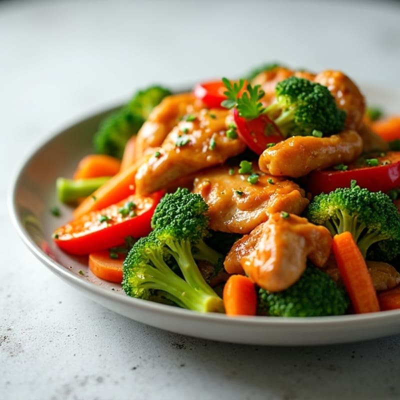 Ginger-Garlic Chicken Stir-Fry with Crisp Vegetables