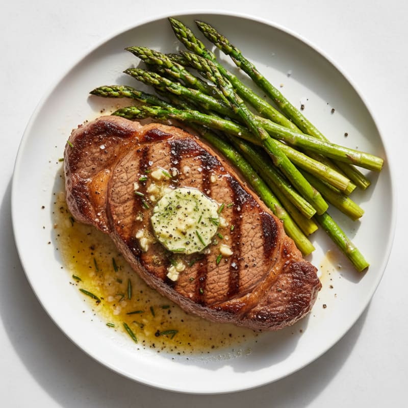 Keto Steak with Garlic Herb Butter