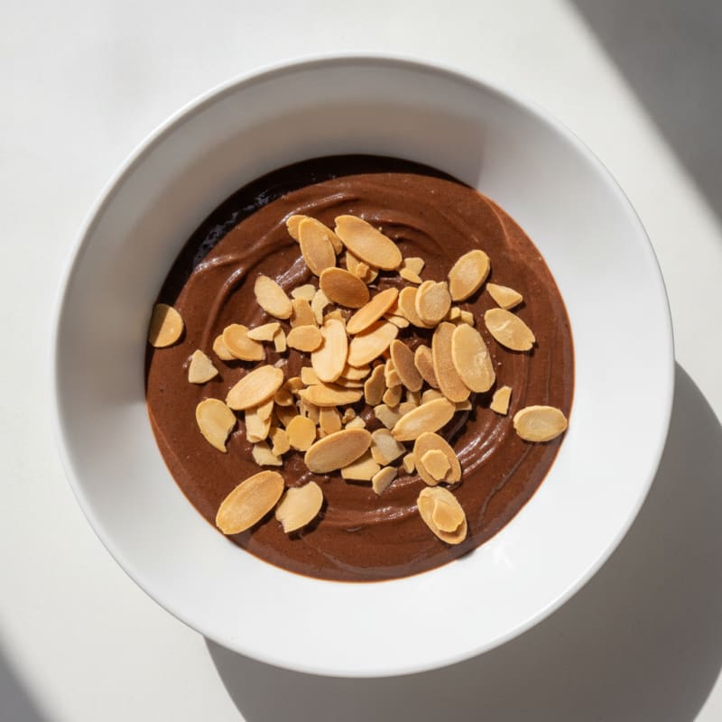 Silky Chocolate Protein Pudding with Almonds
