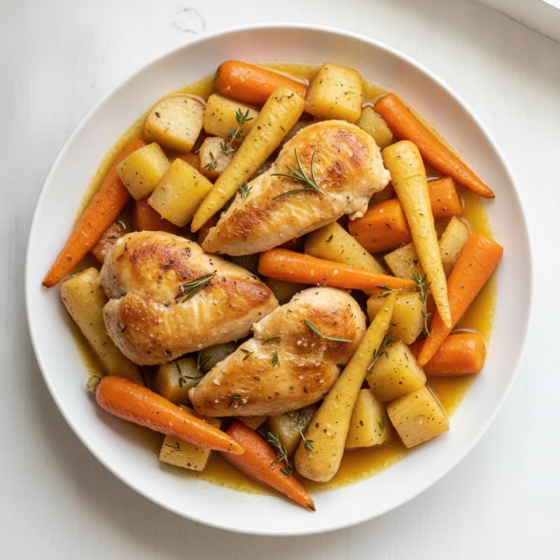 Slow Cooker Herb Chicken with Root Vegetables
