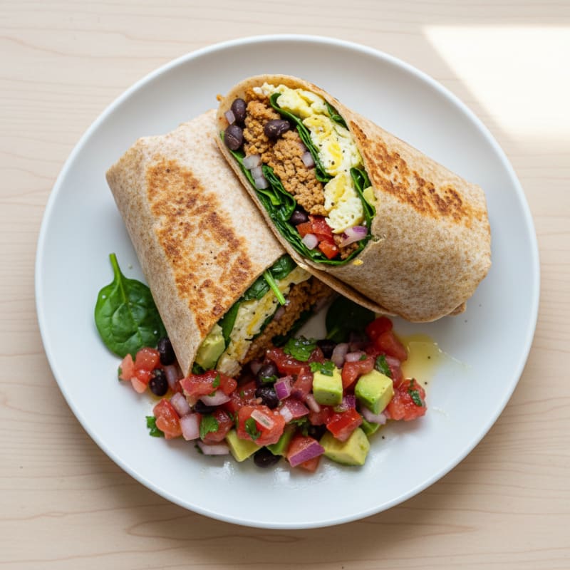 Loaded Breakfast Burrito with Salsa Fresca
