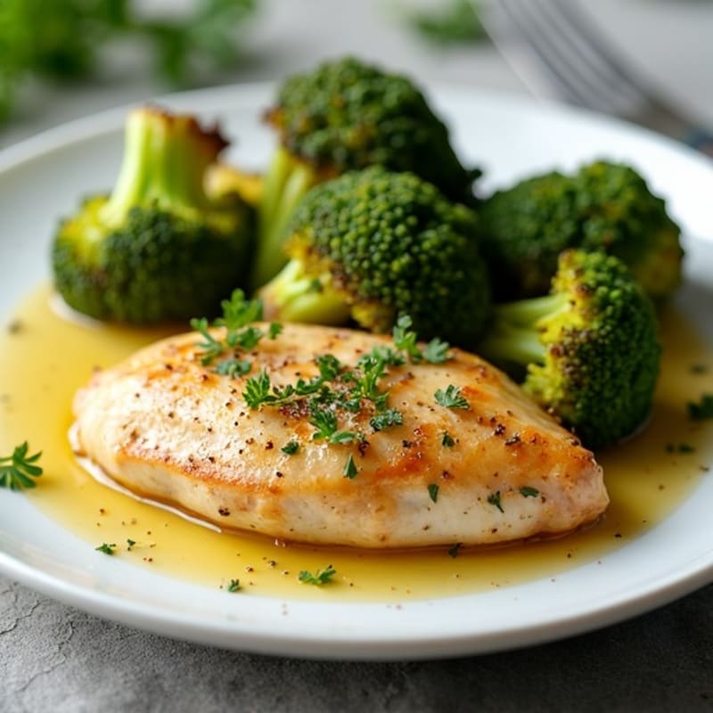 Lemon Herb-Roasted Chicken with Crispy Broccoli