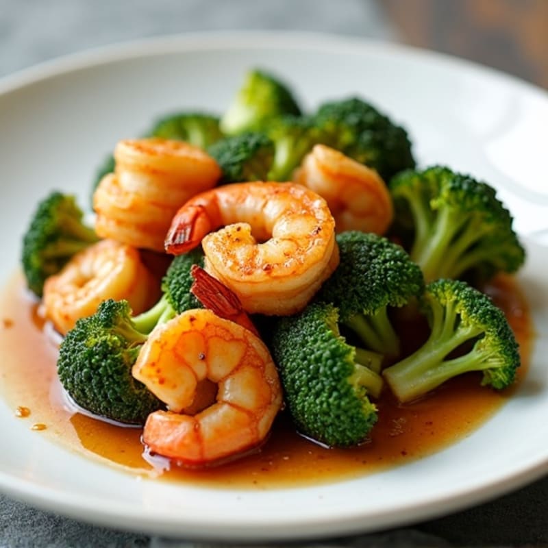 Brown Sugar Glazed Shrimp with Crispy Roasted Broccoli