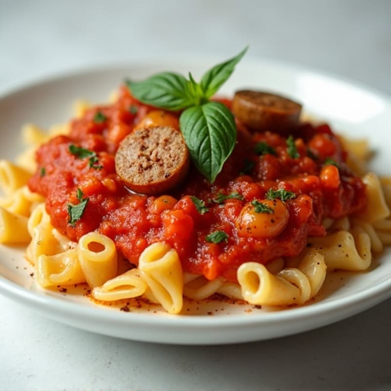 Lean Turkey Sausage Ragu with Whole Wheat Pasta