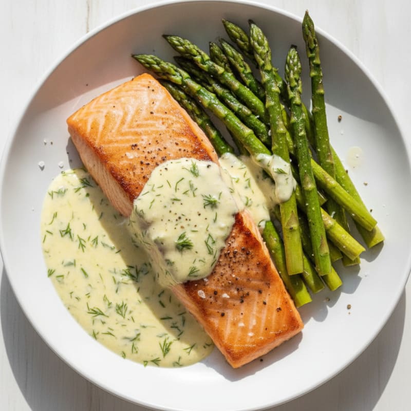 Pan-Seared Salmon with Lemon-Dill Sauce