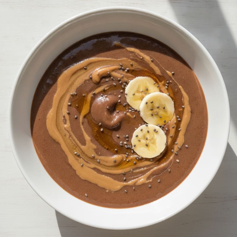 Silky Chocolate Protein Pudding with Peanut Butter Swirl