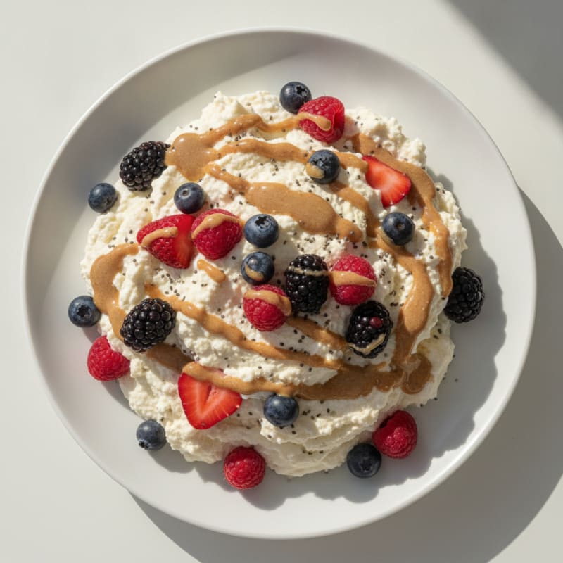 Greek Yogurt Protein Mousse with Mixed Berries