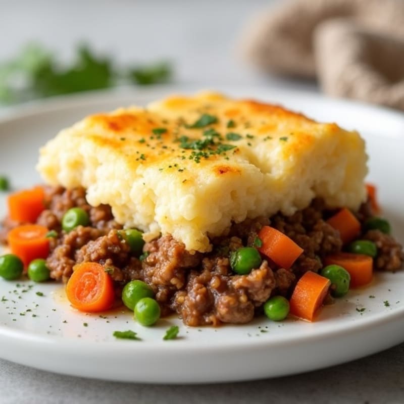 Savory Lean Ground Beef Shepherd's Pie with Creamy Cauliflower Topping