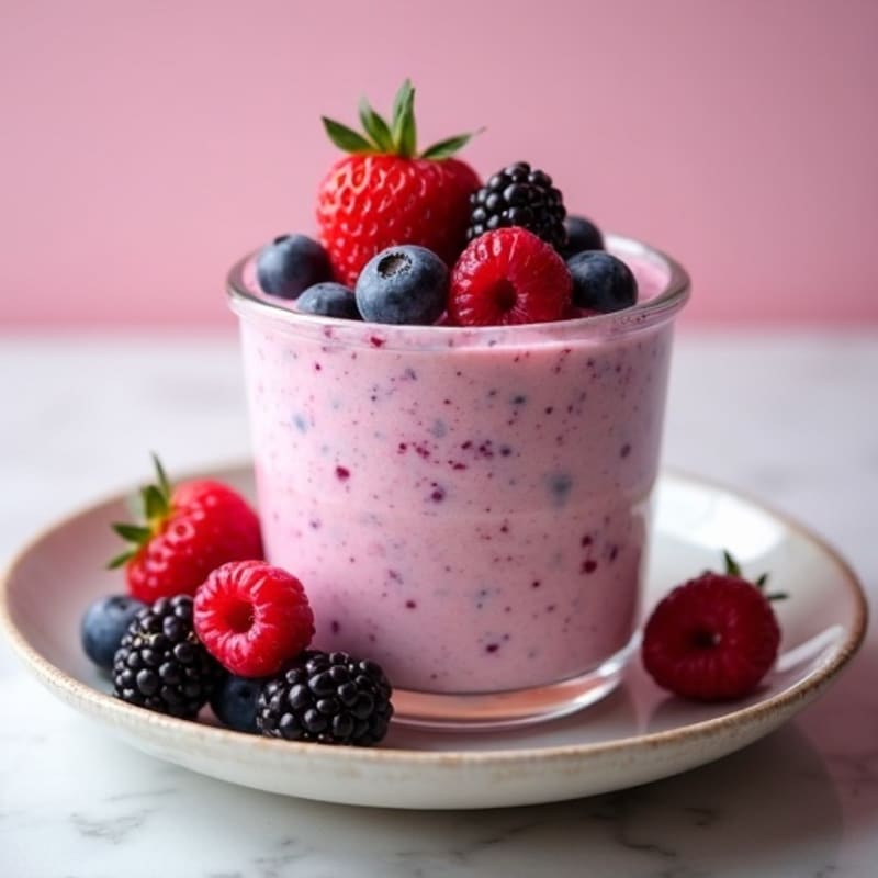 Silky Greek Yogurt Protein Mousse with Mixed Berries