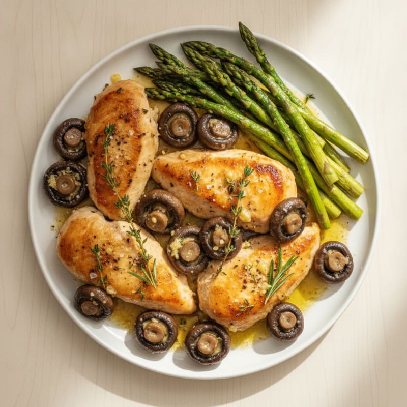 Garlic Butter Roasted Mushrooms with Herbs