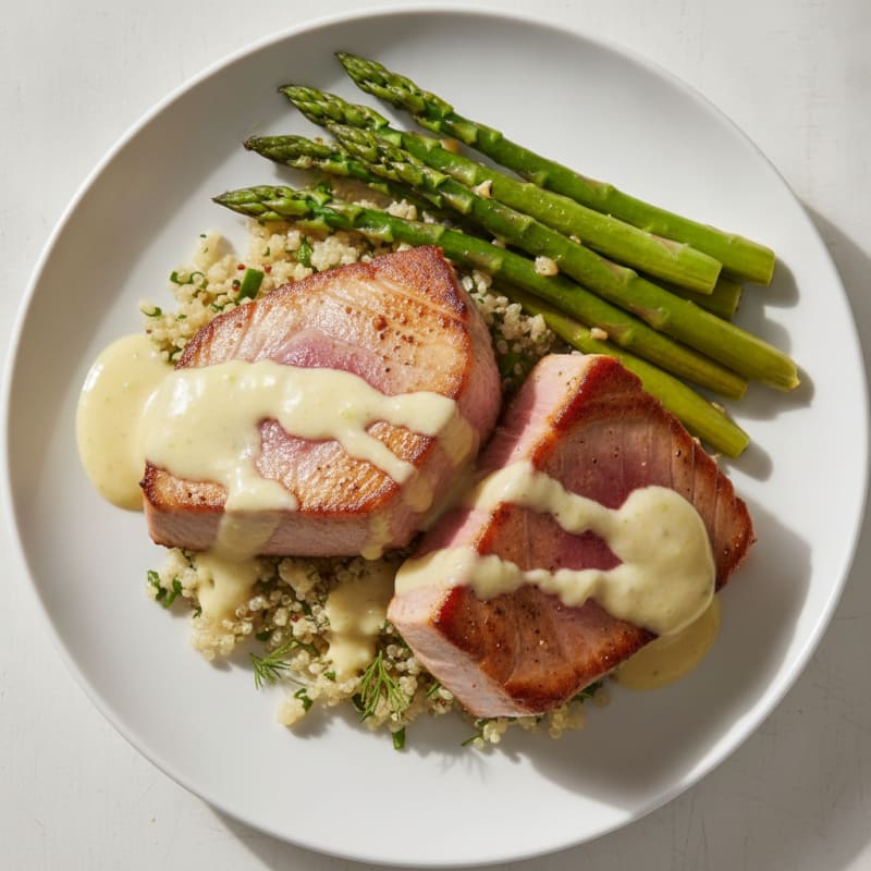 Pan-Seared Tuna with Lemon-Dill Sauce