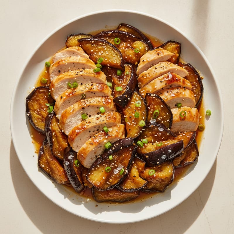 Roasted Aubergine with Honey-Garlic Glaze