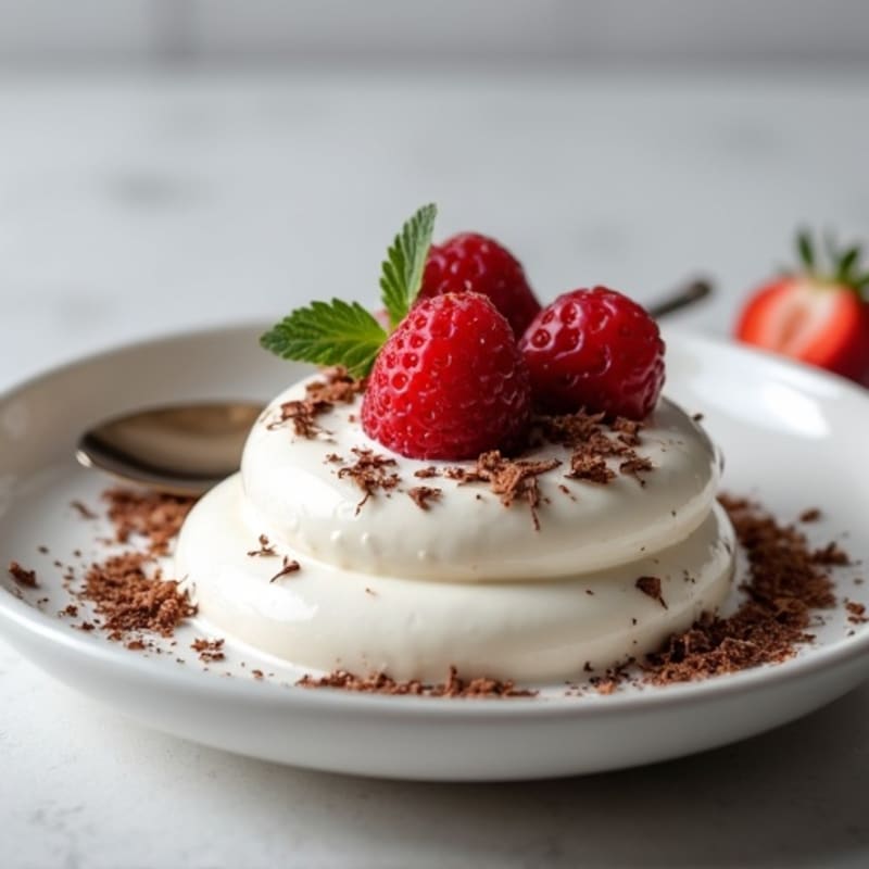 Greek Yogurt Protein Mousse with Dark Chocolate Shavings