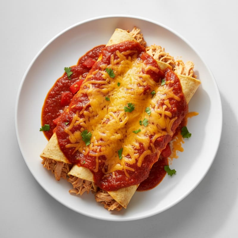 Chicken Enchiladas with Red Chili Sauce