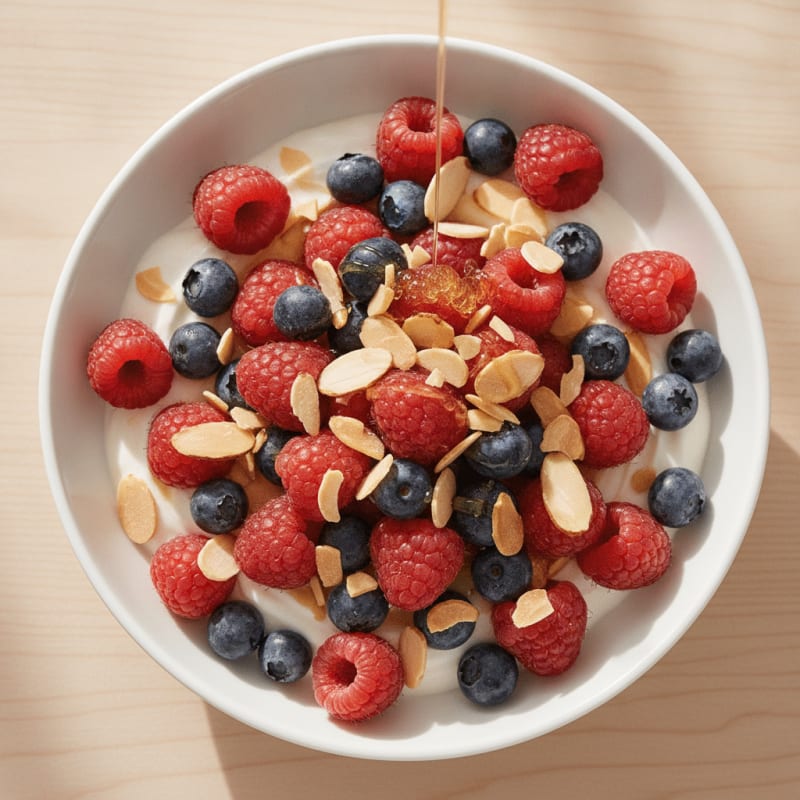 Greek Yogurt with Mixed Berries and Toasted Almonds