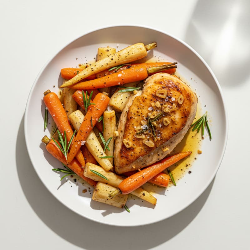 Garlic-Herb Roasted Chicken with Root Vegetables
