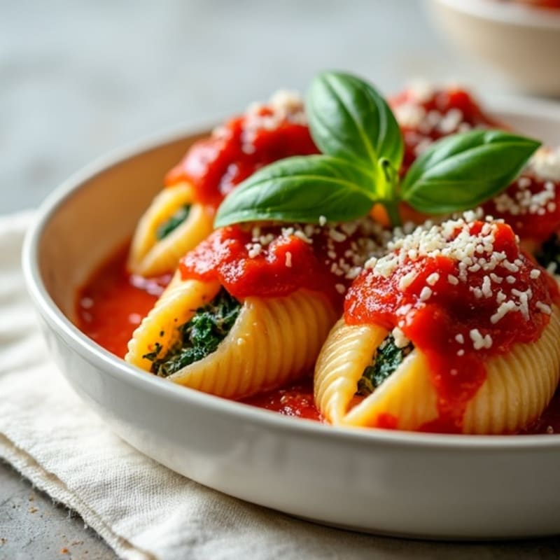 Healthy Creamy Spinach Ricotta Stuffed Shells