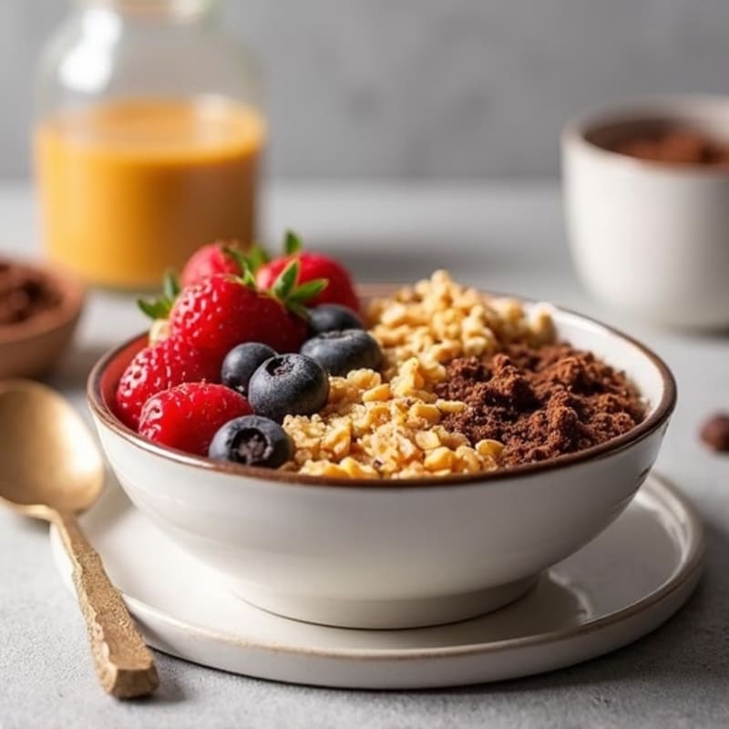 Protein-Packed Creamy Chocolate Peanut Butter Oatmeal Bowl