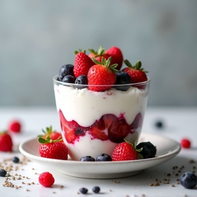 Greek Yogurt Protein Parfait with Mixed Berries