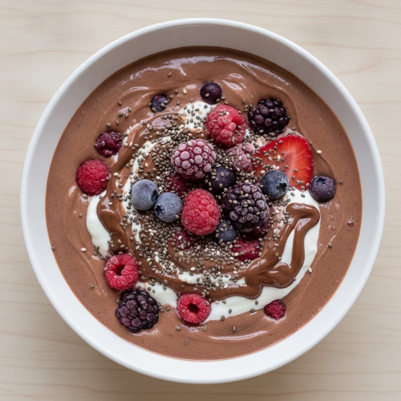 Chocolate Berry Protein Shake with Greek Yogurt