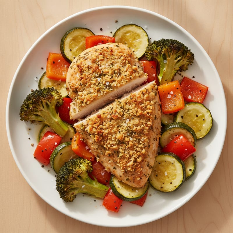 Herb-Crusted Chicken with Roasted Vegetables