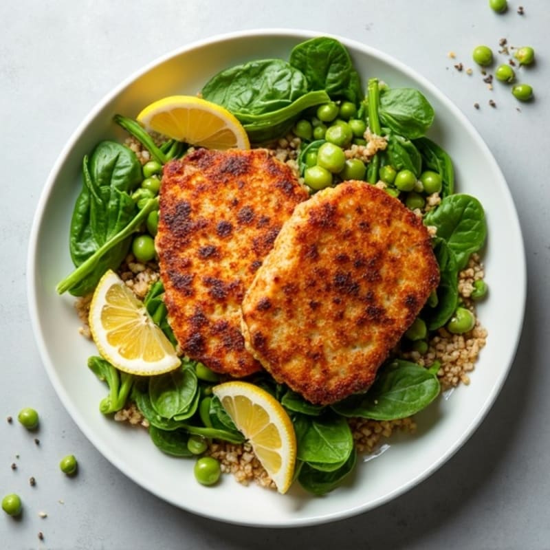 Crispy Tempeh and Quinoa Power Salad with Edamame
