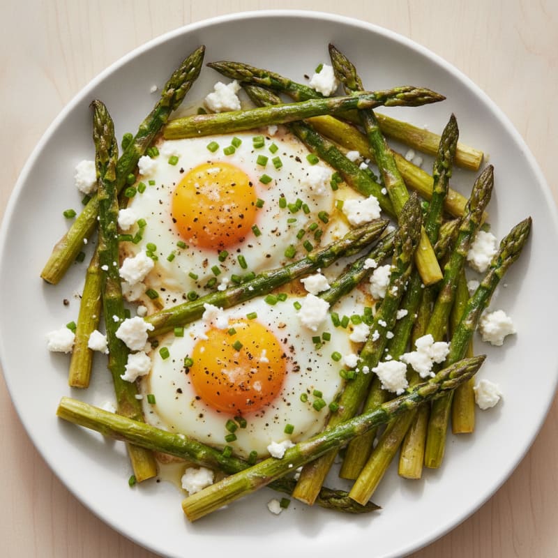 Baked Eggs with Roasted Asparagus