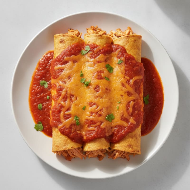 Chicken Enchiladas with Red Chili Sauce