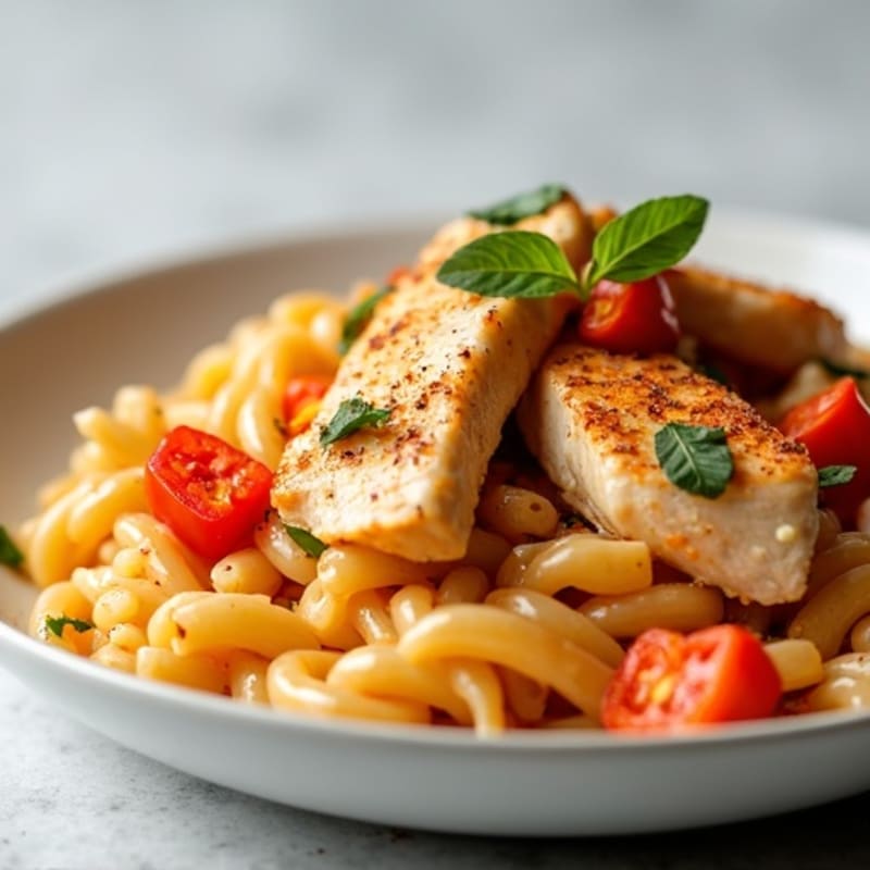 Creamy Spicy Chicken and Bell Pepper Pasta