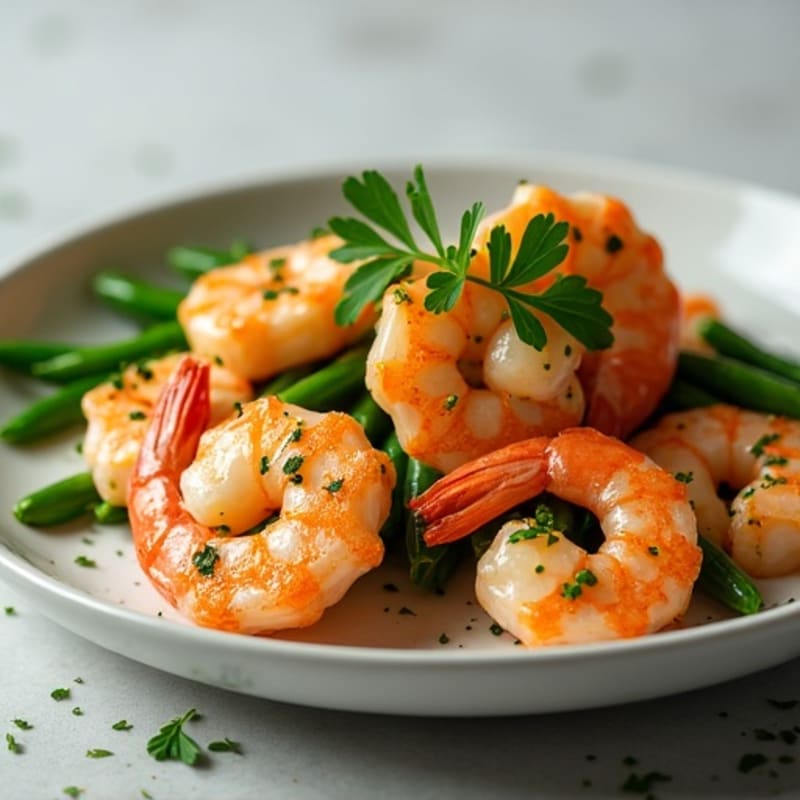 Lemon Herb Roasted Shrimp with Crispy Green Beans