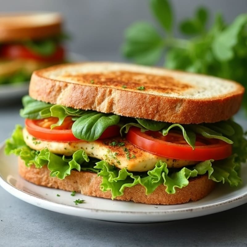 Herb-Pesto Grilled Chicken Sandwich with Fresh Greens