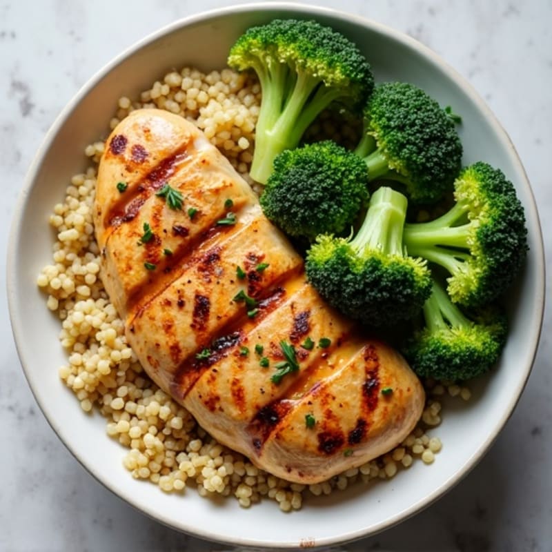 Grilled Chicken and Quinoa Power Bowl with Roasted Broccoli