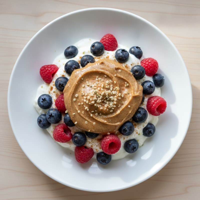 Creamy Greek Yogurt Parfait with Berries and Almond Butter