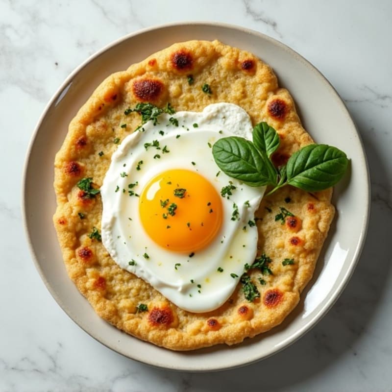 Herb-Garlic Protein Flatbread with Greek Yogurt Base