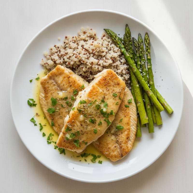 Pan-Seared Tilapia with Lemon-Herb Sauce