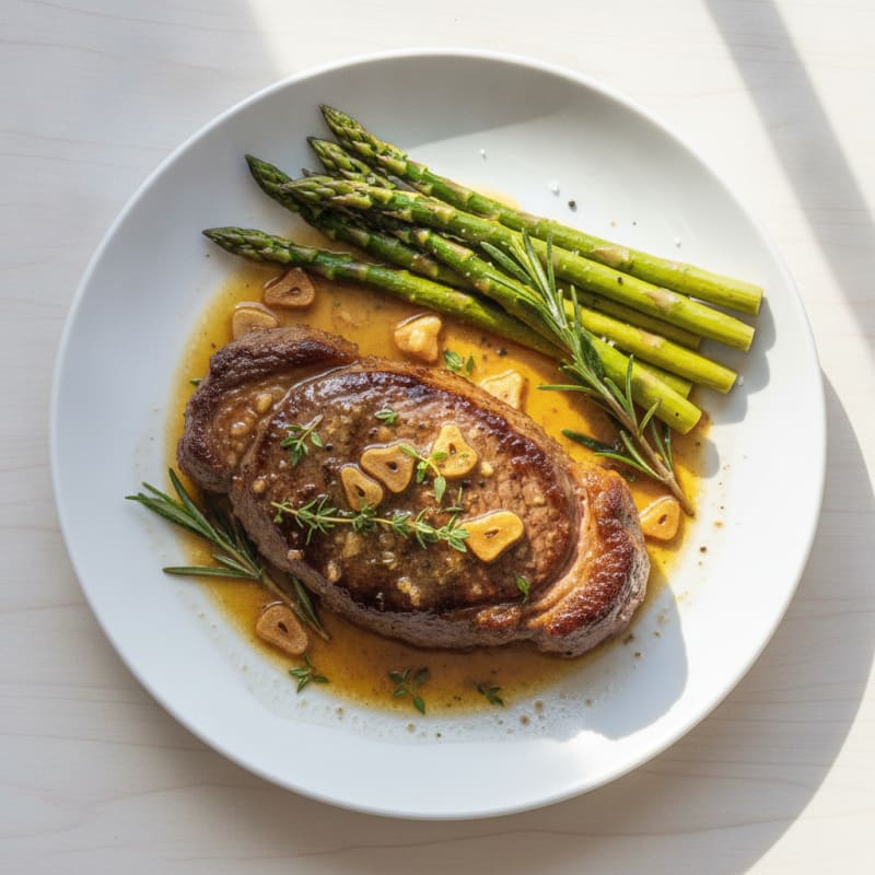 Garlic Herb Butter Pan-Seared Steak