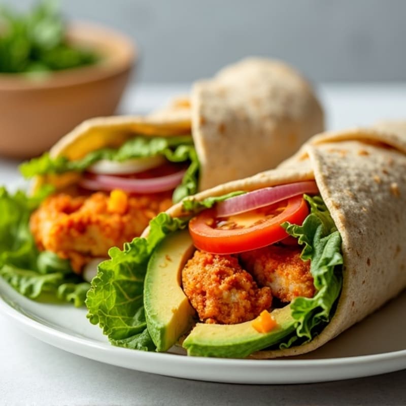 Buffalo Chicken and Fresh Veggie Wraps