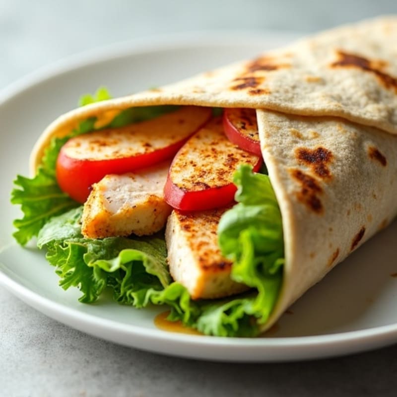 Creamy Grilled Chicken Caesar Wrap with Crunchy Romaine