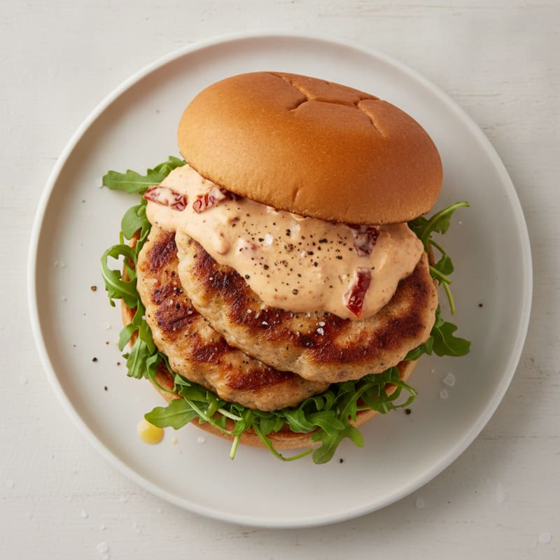 Chicken Burger with Sundried Tomato Aioli
