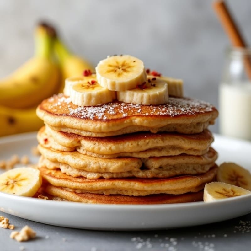High-Protein Banana Pancakes with Warm Cinnamon Bananas