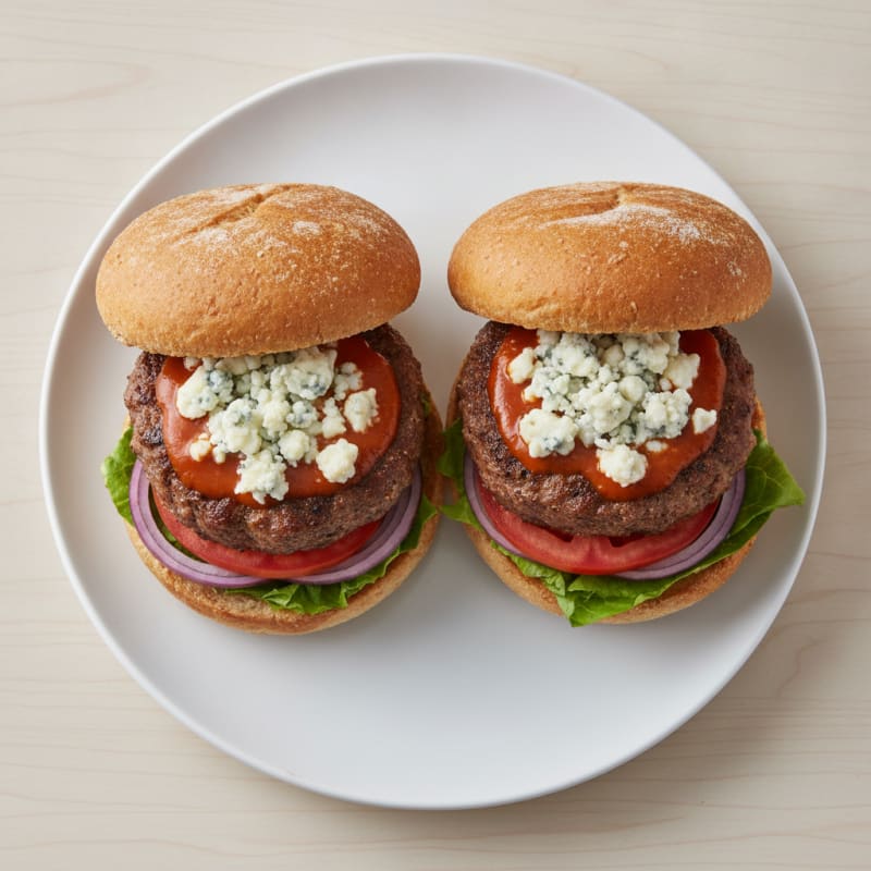Buffalo Blue Cheese Beef Burgers