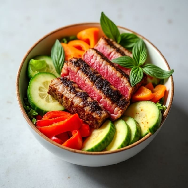 Fresh Ahi Tuna Bowl with Creamy Avocado and Crunchy Vegetables