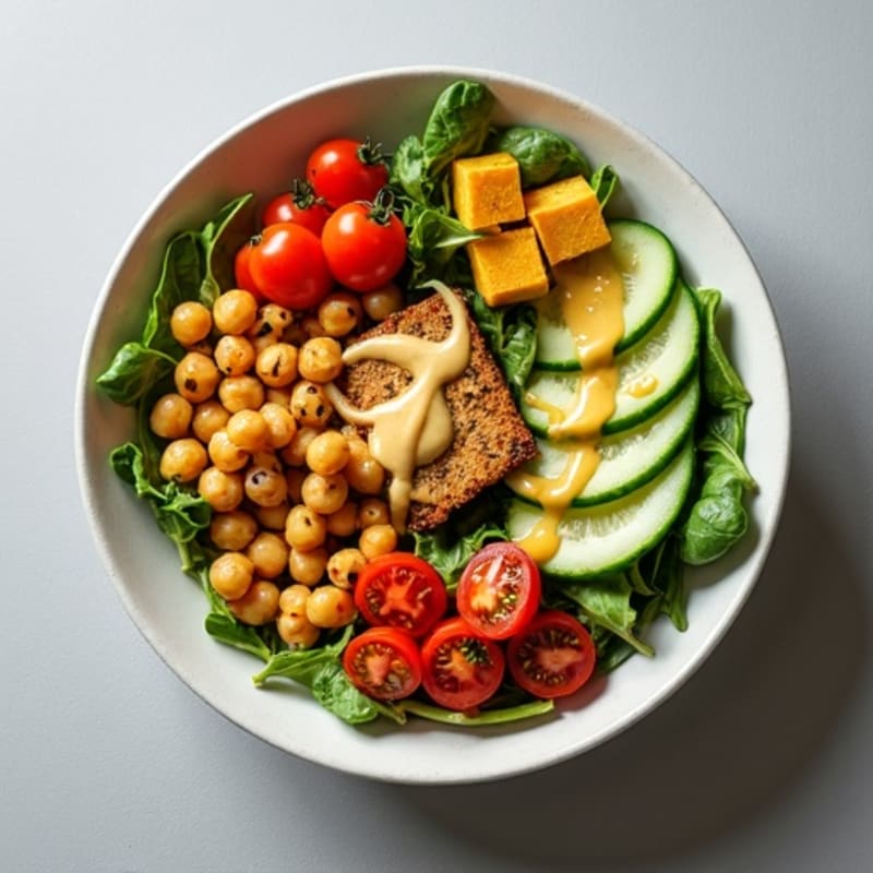 Fresh Herb-Roasted Chickpea Bowl with Lemon Tahini Drizzle