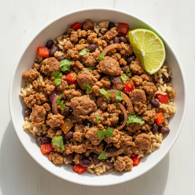 Venison and Black Bean Rice Bowl