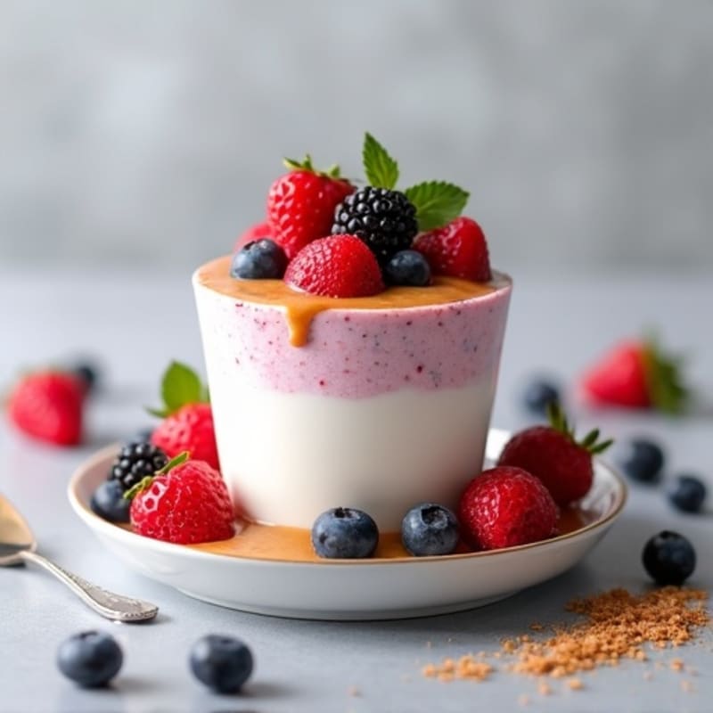Creamy Greek Yogurt Protein Mousse with Mixed Berries
