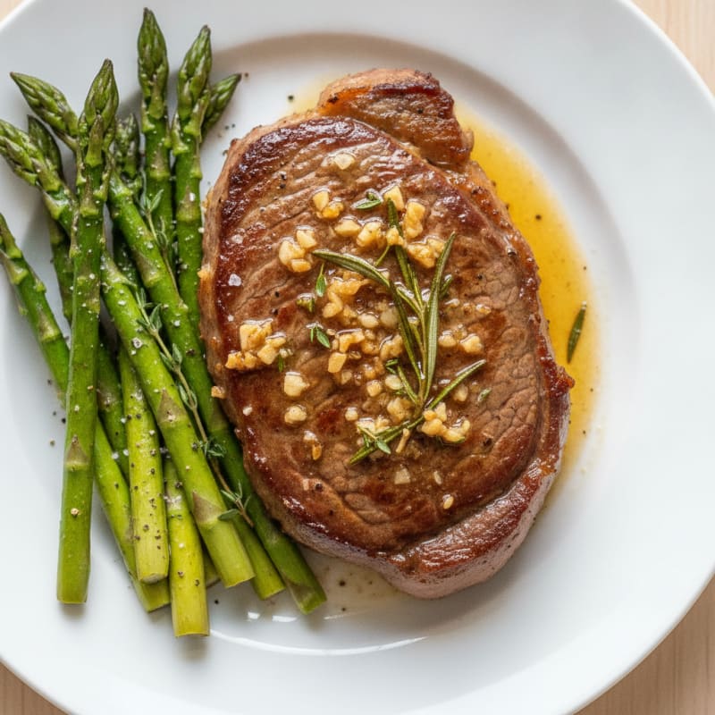 Pan-Seared Steak with Garlic Herb Butter