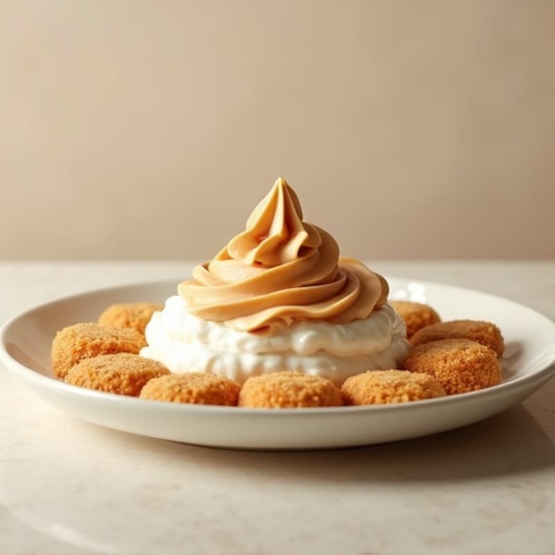 Creamy Peanut Butter Yogurt with Crispy Rice Cakes